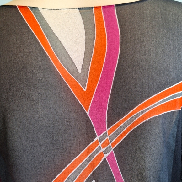 🅱️🅾️G🅾️ Pure silk color prints 2 ways blouse and scarf - Picture 9 of 14